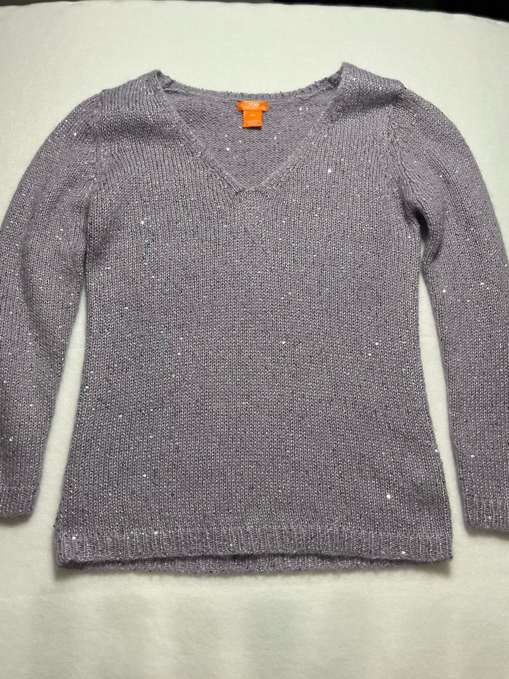 Joe Fresh Lilac Sequin V-Neck Sweater